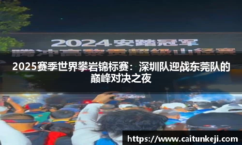 2025赛季世界攀岩锦标赛：深圳队迎战东莞队的巅峰对决之夜